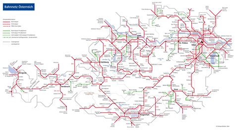 Austria train map - Obb austrian rail map (Western Europe - Europe)
