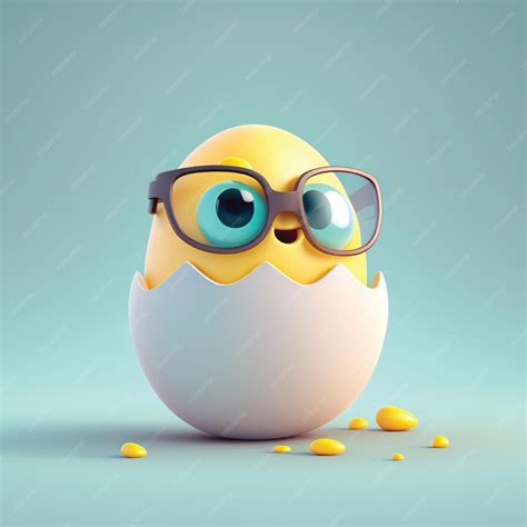 Premium Photo | A egg with glasses and a smile on it