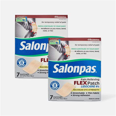FSA Eligible Salonpas Pain Relieving Flex Patch Lidocaine 4%, 7 ct. (2-Pack) | FSA Store