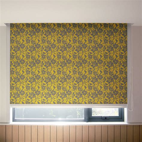 Golden Glow Yellow Patterned Roller Blinds - Magicdecor®