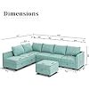 Buy HONBAY Modular Sectional Sofa with Ottoman Fabric Modular Couch ...