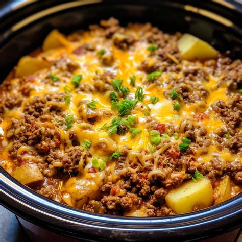 This slow cooker hamburger potato casserole is the perfect comfort meal ...