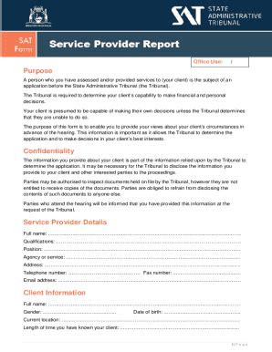 2020-2026 AU SAT Form Service Provider Report - Blank Fillable Template ...