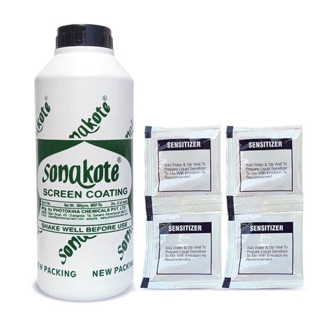 Sonakote Screen Coating Emulsion (900g) with 4 Sensitizer Pouch for ...