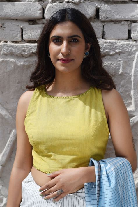 Cheenth Sleeveless Yellow Blouse With Embroidered On Back – Rangsutra