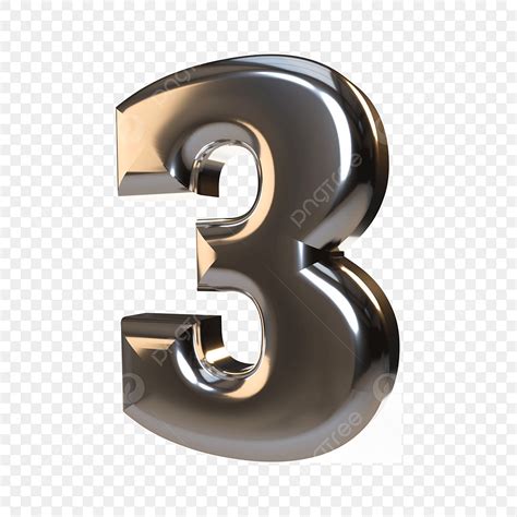 Number 3 Logo 3d