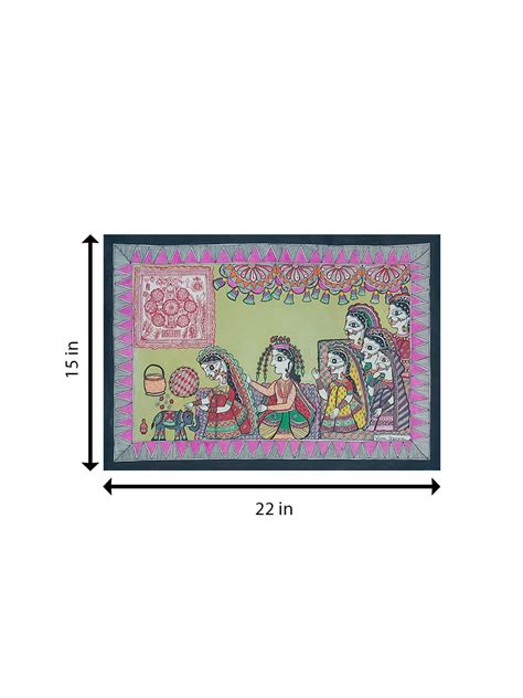 Traditional Indian Wedding Madhubani Painting