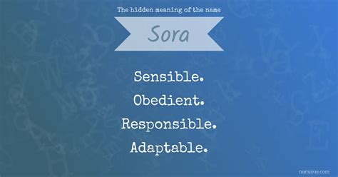 The hidden meaning of the name Sora | Namious