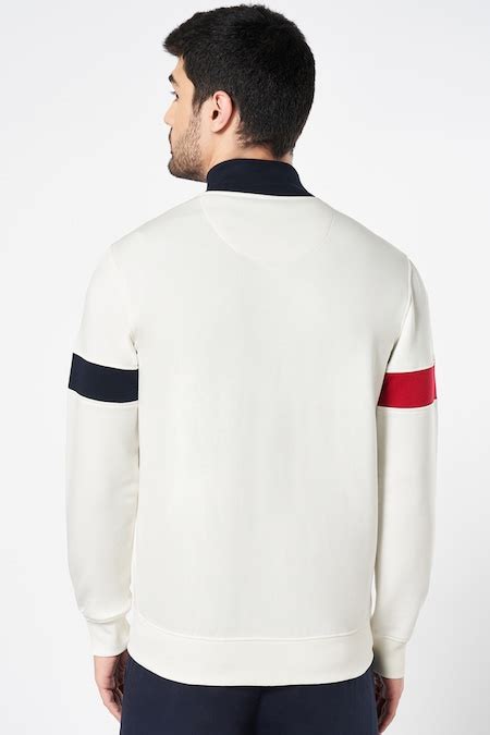 White Printed Winterwear null Round Neck Men Regular Fit Sweatshirts ...