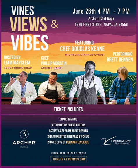Catch author and chef Douglas Keane at the Vines, Views, and Vibes ...