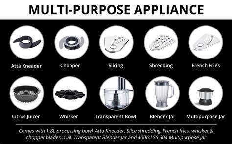 Buy Inalsa Mixer Grinder/Food Processor 800 Watts - Verve |100% Pure ...