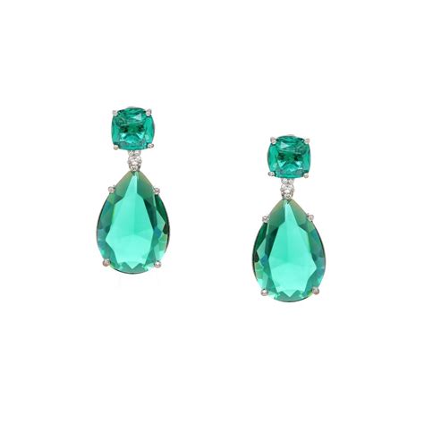 Buy Ritu Singh Green Doublet Drop Earrings Online