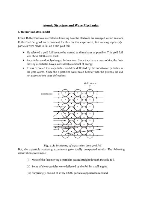Atomic Structure and Wave Mechanics - Atomic Structure and Wave ...