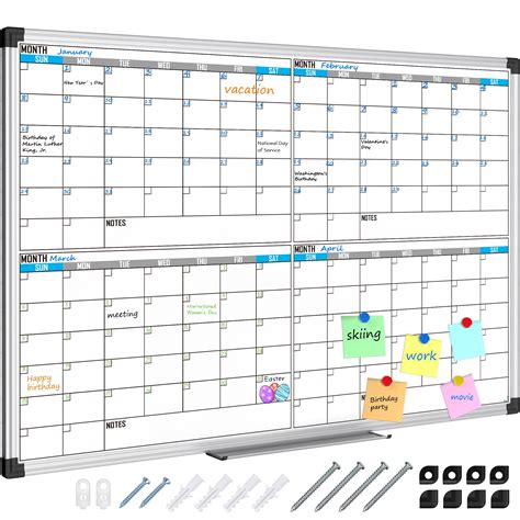 36x24 Inch Magnetic Dry Erase Calendar Whiteboard Philippines | Ubuy