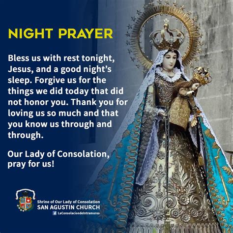 San Agustin Church - Immaculate Conception Parish - NIGHT PRAYER Bless ...