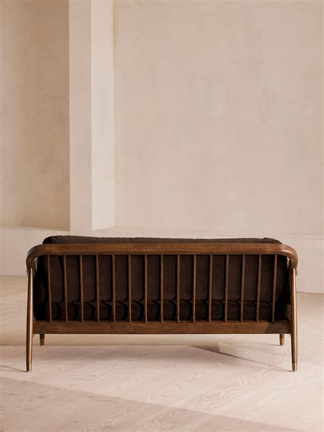 Atlanta Three Seater, Velvet, Chocolate Brown, US - Soho Home