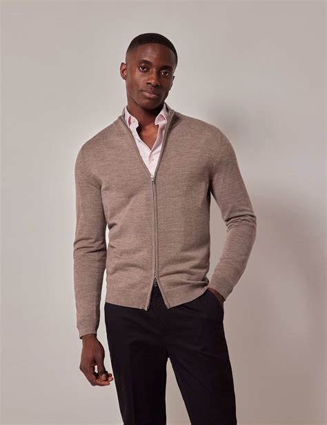 Pure Wool Zip Up Jumper | Hawes & Curtis | M&S