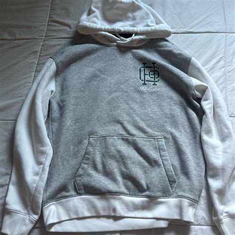 Calm luh large hollister hoodie Print on da back - Depop