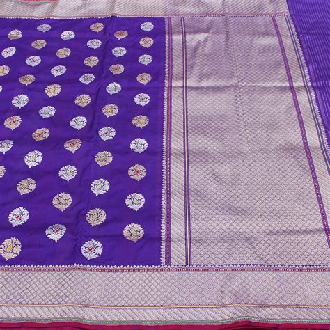 Purple Pure Katan Silk Banarasi Handloom Saree - Tilfi