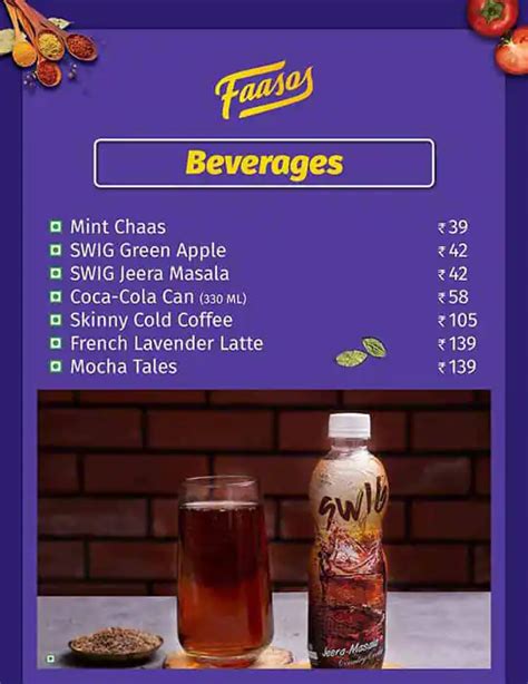 Menu at Faasos - Wraps & Rolls, New Delhi