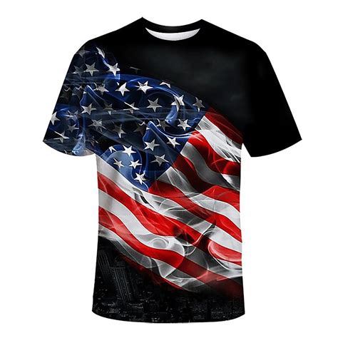 American Flags T Shirts for Men Stars and Stripes Patriotic Fashion ...