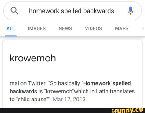 Image result for Homework Backwards
