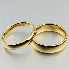Wedding Ring Image by Free Custom Engraving 4mm 6mm S Simple Plain Gold Wedding Ring Image