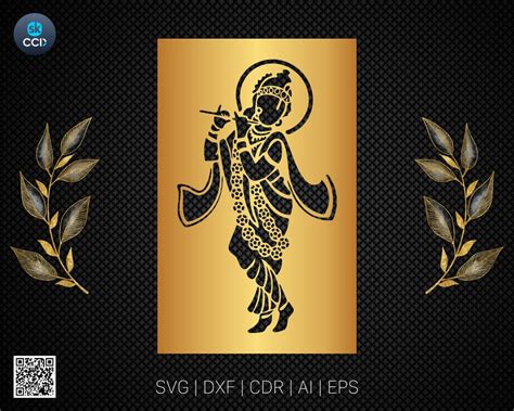 Buy Krishna Indian God Wall Decor Laser Cutting DXF Vector Cnc Instant ...