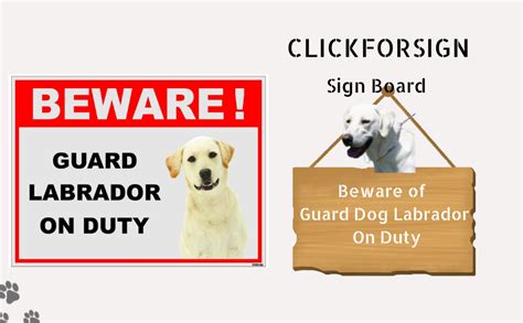 Clickforsign BOD-REF-BIGSB-7 Beware of Guard Dog Labrador On Duty Sign ...