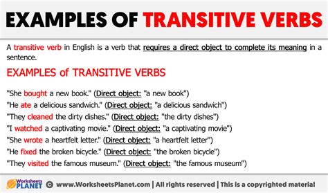 Image result for Transitive Verb Words