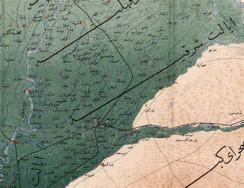 Old Arabic Map of Suez Canal by Erhard Schieble in 1869 - River Nile ...