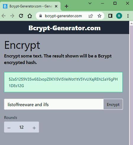 Bcrypt Generator 的图像结果