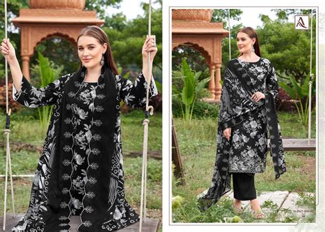 ALOK SUITS SAMIA COTTON PRINT WITH FANCY WORK SUITS AT BEST ONLINE RATE ...