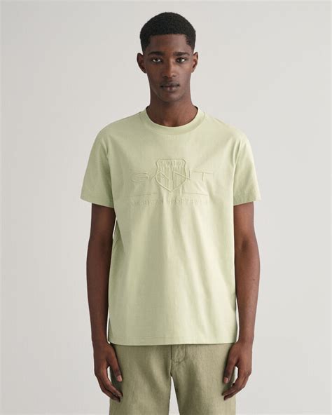 Shop Gant Men Green Solid Round Neck Short Sleeves T-Shirt - GANT India