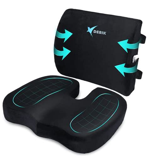 DEBIK® | Seat Cushion and Lumbar Support Pillow for Office Chair Memory ...