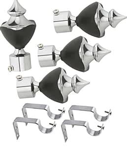Taj Copper Stainless Steel and Alloy Curtain Finials with Supports ...