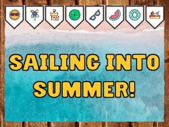 SAILING INTO SUMMER! Beach Bulletin Board worksheet by Swati Sharma