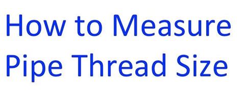 Image result for How to Measure Pipe Thread