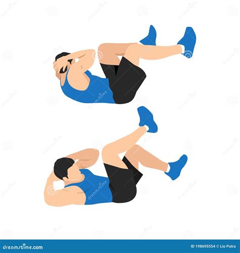 Bicycle Crunches Exercise Workout Vector Illustration | CartoonDealer ...