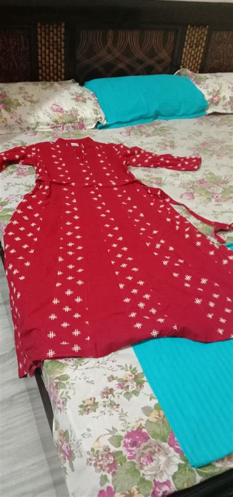 Buy ANAYNA Women;s Cotton Printed Maternity Dress (Red,2X-Large) at ...