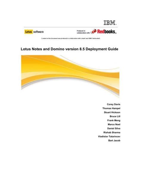 Lotus Notes and Domino version 8.5 Deployment Guide