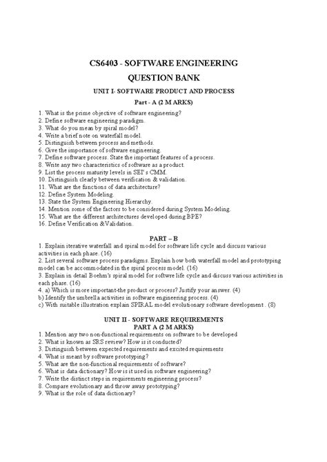 FSD question bank - Introduction to Software Engineering. It is helpful ...