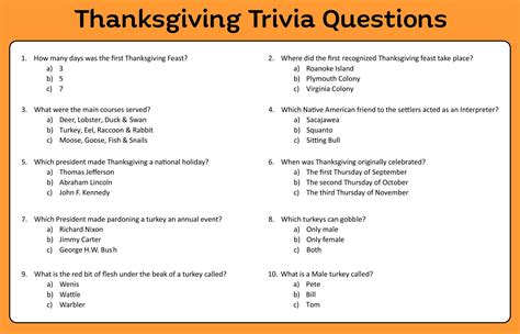 Printable Thanksgiving Trivia Games