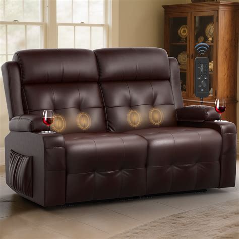 LOBERFVE Reclining Loveseat, Oversized Massage Recliner Sofa Heavy ...