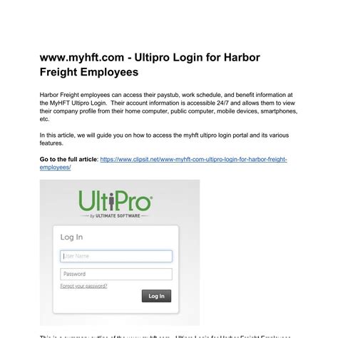 www.myhft.com - Ultipro Login for Harbor Freight Employees.docx | DocDroid