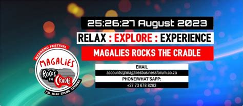 Magalies Rocks the Cradle, Magaliesburg, 25 August to 27 August ...