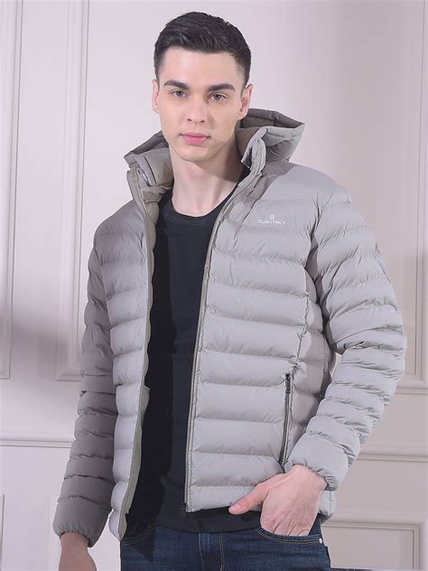 COBB SOLID BEIGE HOODED PUFFER JACKET – Cobbitalyofficial