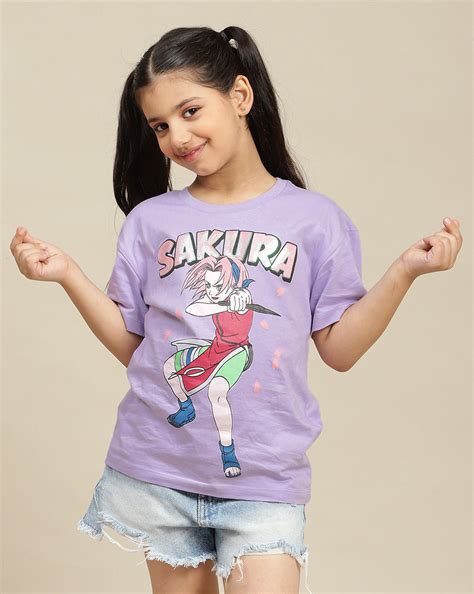 Naruto Printed Relaxed Fit Tshirt For Girls – Kidsville
