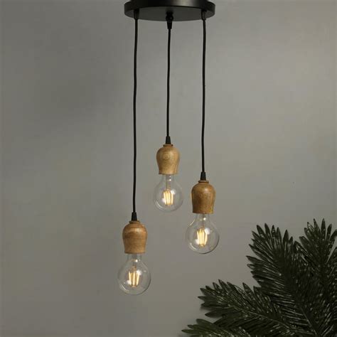 Buy HOMESAKE Mango Wood Cluster Ceiling Lamp from Homesake at just INR ...