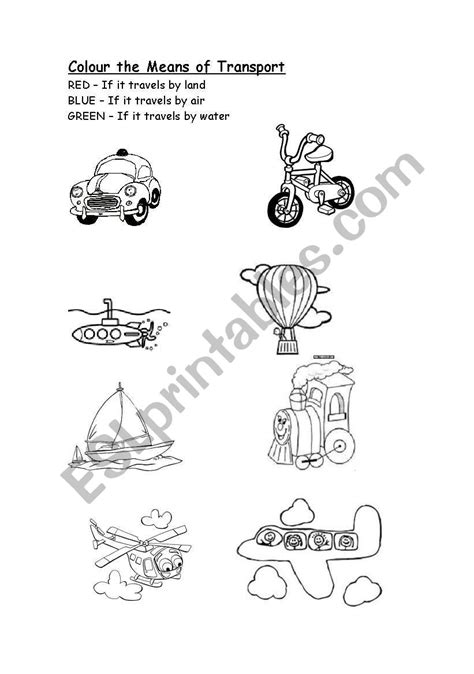 Means of Transportation Worksheet 的图像结果